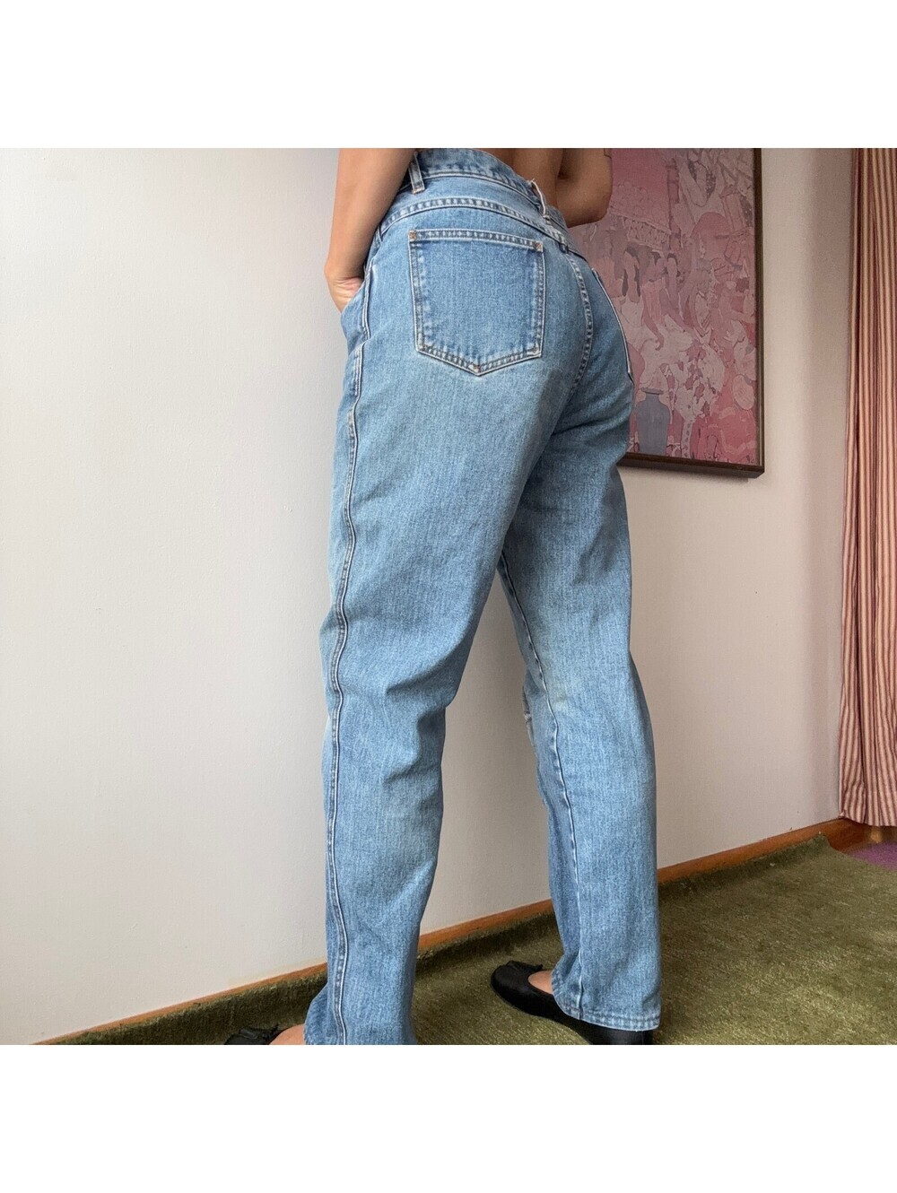 Bill Blass Vintage High-Waisted Mom Jeans Light Blue Denim